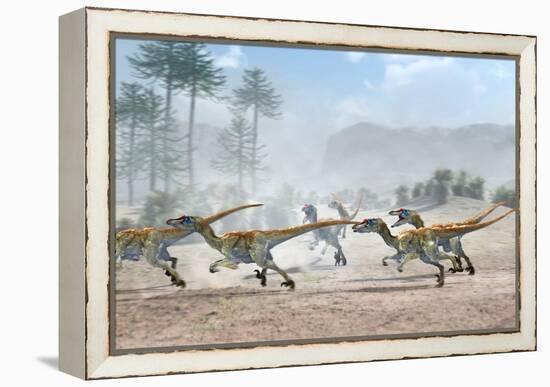 Velociraptor Dinosaurs-Jose Antonio-Framed Premier Image Canvas