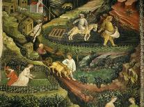 April or Aries with Ploughing with Oxen, Women in Garden and Rabbits in Forest-Venceslao-Framed Giclee Print