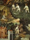 July or Leo with Courtiers Outside Manor House and Peasants with Scythes and Rakes (Detail)-Venceslao-Giclee Print