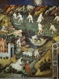 January or Aquarius with Courtiers in Snowball Fight Outside Stenico Castle-Venceslao-Giclee Print
