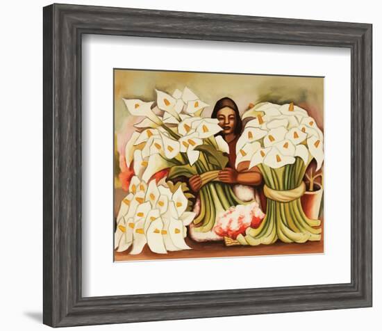 Vendedora Alcatraces-Diego Rivera-Framed Art Print