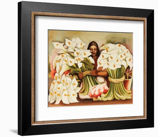 Vendedora Alcatraces-Diego Rivera-Framed Art Print