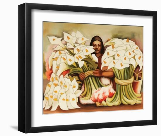 Vendedora Alcatraces-Diego Rivera-Framed Art Print