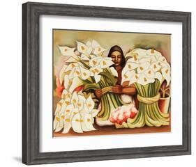 Vendedora Alcatraces-Diego Rivera-Framed Art Print