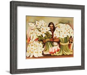 Vendedora Alcatraces-Diego Rivera-Framed Art Print