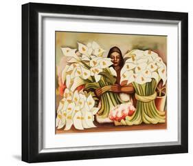 Vendedora Alcatraces-Diego Rivera-Framed Art Print