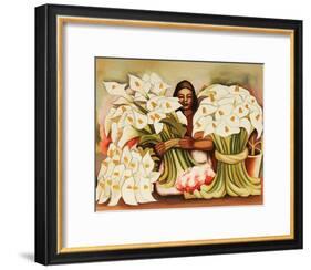 Vendedora Alcatraces-Diego Rivera-Framed Art Print