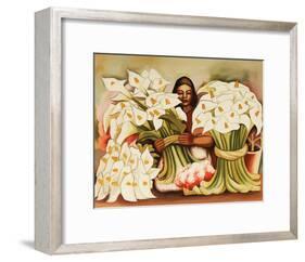 Vendedora Alcatraces-Diego Rivera-Framed Art Print