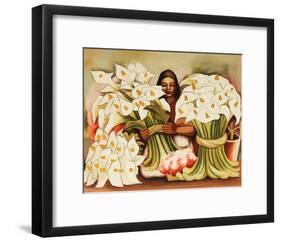 Vendedora Alcatraces-Diego Rivera-Framed Art Print