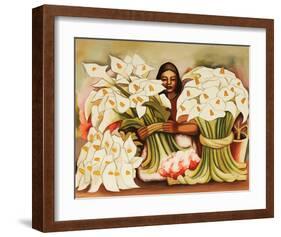 Vendedora Alcatraces-Diego Rivera-Framed Art Print
