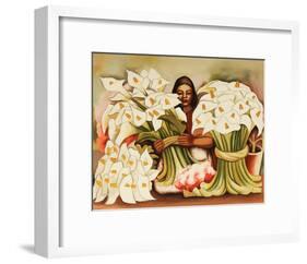 Vendedora Alcatraces-Diego Rivera-Framed Art Print