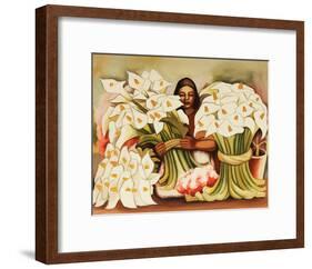 Vendedora Alcatraces-Diego Rivera-Framed Art Print
