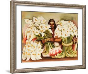 Vendedora Alcatraces-Diego Rivera-Framed Art Print