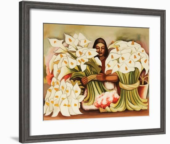 Vendedora Alcatraces-Diego Rivera-Framed Art Print