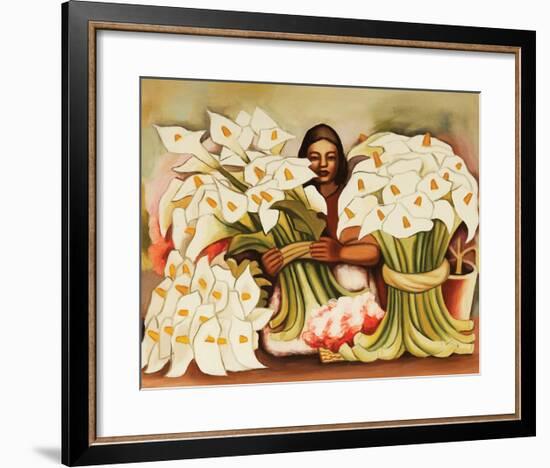 Vendedora Alcatraces-Diego Rivera-Framed Art Print