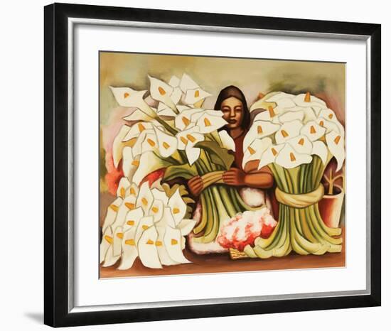 Vendedora Alcatraces-Diego Rivera-Framed Art Print