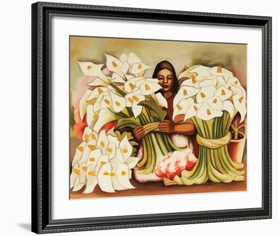 Vendedora Alcatraces-Diego Rivera-Framed Art Print