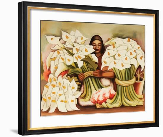 Vendedora Alcatraces-Diego Rivera-Framed Art Print