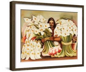 Vendedora Alcatraces-Diego Rivera-Framed Art Print