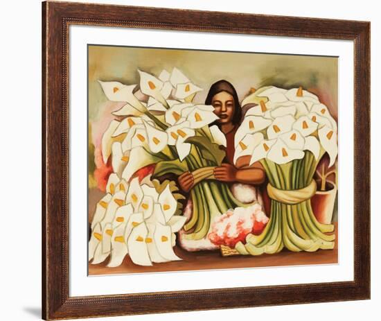 Vendedora Alcatraces-Diego Rivera-Framed Art Print