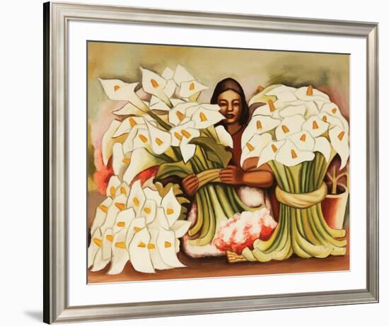 Vendedora Alcatraces-Diego Rivera-Framed Art Print