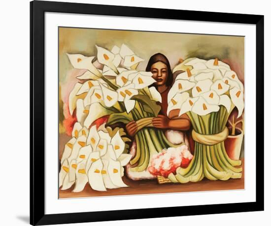 Vendedora Alcatraces-Diego Rivera-Framed Art Print