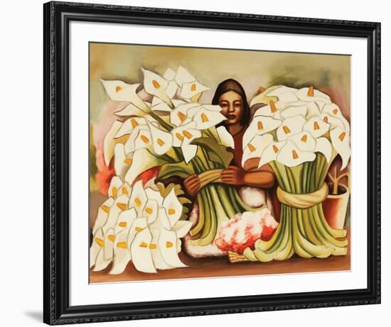 Vendedora Alcatraces-Diego Rivera-Framed Art Print