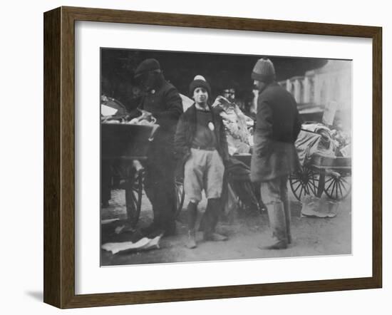 Vendor Sports Police Badge-Lewis Wickes Hine-Framed Photo