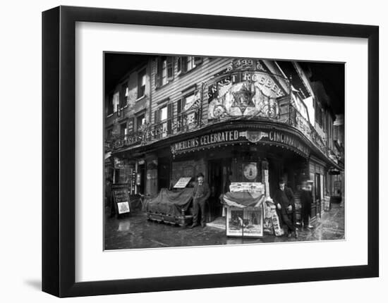 Vendors on Sixth Avenue, Brooklyn, c.1908-null-Framed Art Print