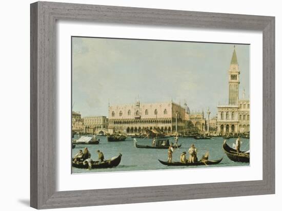 Venedig, Dogenpalast Und Marcusplatz Vom Bacino Di San Marco-Canaletto-Framed Giclee Print
