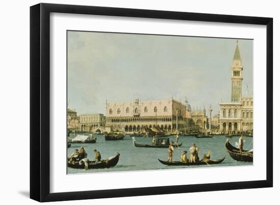 Venedig, Dogenpalast Und Marcusplatz Vom Bacino Di San Marco-Canaletto-Framed Giclee Print