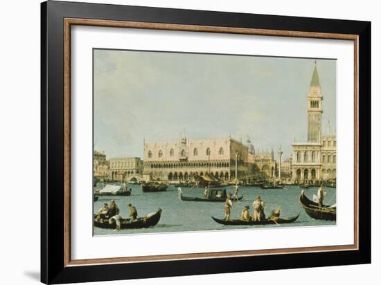 Venedig, Dogenpalast Und Marcusplatz Vom Bacino Di San Marco-Canaletto-Framed Giclee Print