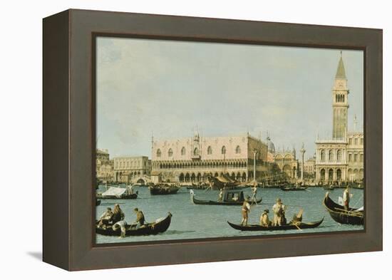 Venedig, Dogenpalast Und Marcusplatz Vom Bacino Di San Marco-Canaletto-Framed Premier Image Canvas