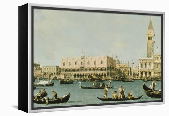 Venedig, Dogenpalast Und Marcusplatz Vom Bacino Di San Marco-Canaletto-Framed Premier Image Canvas