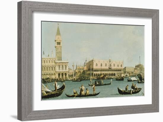 Venedig, Dogenpalast und Marcusplatz vom Bacino di San Marco-Canaletto (Giovanni Antonio Canal)-Framed Giclee Print