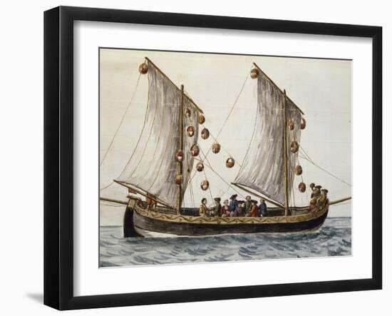 Venetian Boat Decked Out for Feast of Redeemer-null-Framed Giclee Print