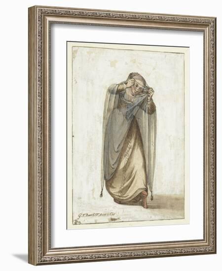 Venetian Courtesan, 1660-70 (W/C on Paper)-Gerard Terborch-Framed Giclee Print