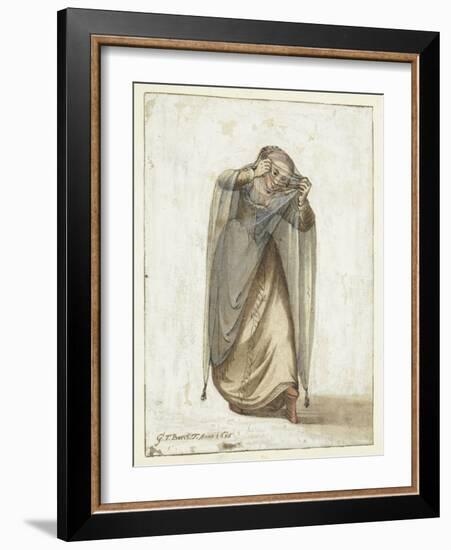 Venetian Courtesan, 1660-70 (W/C on Paper)-Gerard Terborch-Framed Giclee Print