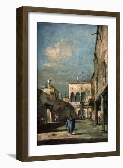 Venetian Courtyard, 1770s-Francesco Guardi-Framed Giclee Print