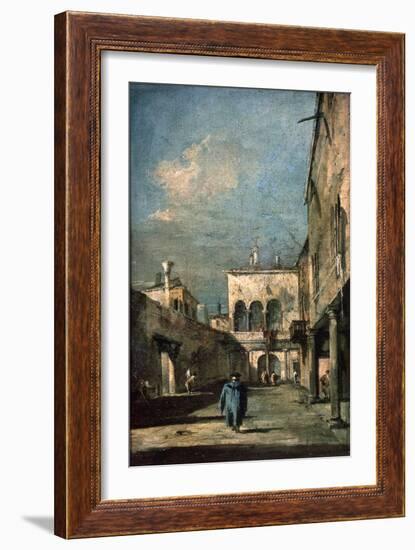 Venetian Courtyard, 1770s-Francesco Guardi-Framed Giclee Print