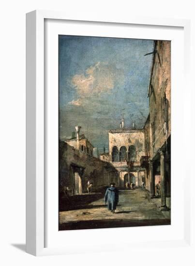 Venetian Courtyard, 1770s-Francesco Guardi-Framed Giclee Print