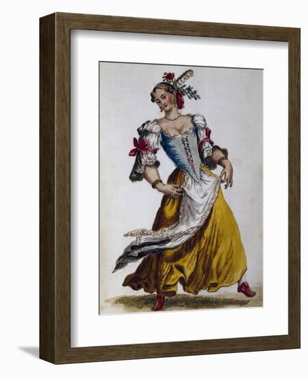 Venetian Dancer in Traditional National Dress by Giovanni Grevenbroch-null-Framed Giclee Print