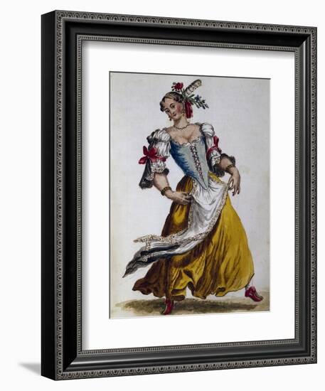 Venetian Dancer in Traditional National Dress by Giovanni Grevenbroch-null-Framed Giclee Print