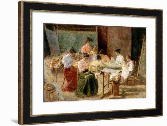 Venetian Embroidery Makers, C.1905-Andrew Colley-Framed Giclee Print