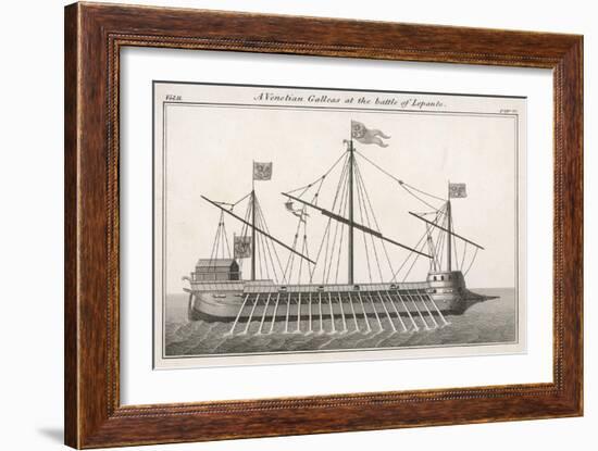 Venetian Galley at the Time of the Battle of Lepanto-null-Framed Art Print