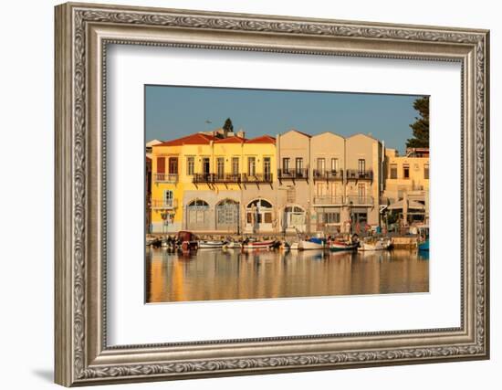 Venetian harbor, Rethymno, Crete, Greek Islands, Greece, Europe-Markus Lange-Framed Photographic Print