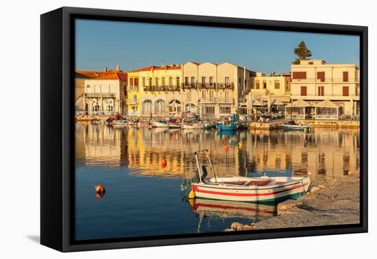 Venetian harbor, Rethymno, Crete, Greek Islands, Greece, Europe-Markus Lange-Framed Premier Image Canvas