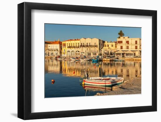 Venetian harbor, Rethymno, Crete, Greek Islands, Greece, Europe-Markus Lange-Framed Photographic Print