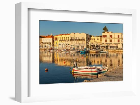 Venetian harbor, Rethymno, Crete, Greek Islands, Greece, Europe-Markus Lange-Framed Photographic Print