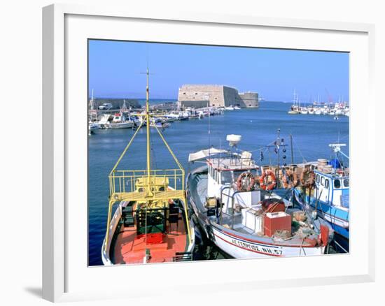 Venetian Harbour and Koules Fortress, Heraklion, Crete, Greece-Peter Thompson-Framed Photographic Print